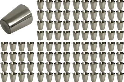 Produktbild von 96 Stück Edelstahl Schnapsgläser 2cl Pinnchen Shotgläser Shot Glas Stamper Schnaps-Becher Partygläser