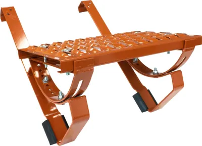 Produktbild von DAPRONA Laufrost Set für flache Dachziegel 40cm, Dachtritte für Schornsteinfeger Ziegelrot, inkl. Montagematerial für sichere Dachbegehung