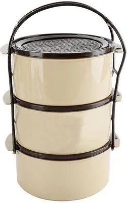 Produktbild von Orion | Mehrstöckige Lunchbox - 3x1,5 l - Beige/Braun - Praktisch - Stapelbar - Für Unterwegs