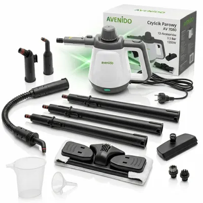 Zdjęcie produktu dla avenido myjka parowa AV7080, czyszczenie, 2000W, 3.5 bar, 0.45L, 13 akcesoriów