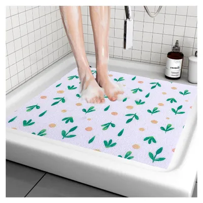 Produktbild von Rutschfeste Duschmatte 60x60cm, Weiche Komfort Badematte mit Ablauflöchern, PVC-Luffa Massage Antirutschmatte für Dusche und Nassbereiche, Schnell Trocknend