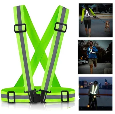 Obrázek produktu pro Reflexní běžecká vesta, nastavitelná, vhodná pro běh, cyklistiku a procházky