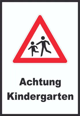 Produktbild von Achtung Kindergarten Schild A6 (105x148mm)