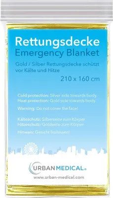 Produktbild von Überlebensnachtfußmatten - Notfall-Überlebensdecke, Notfallschlafsack - 1 Stück - 210 x 160 cm