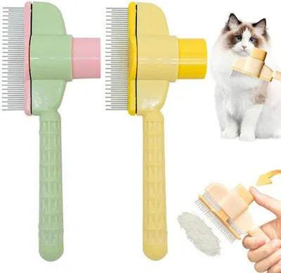Immagine prodotto di Set Azomor con 2 spazzole autopulenti per cani e gatti, adatte a tutti i tipi di pelo