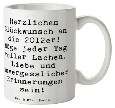 Produktbild von Mr. & Mrs. Panda Kaffeetasse Spruch 2012 Geburtstag Glückwünsche - Weiß - Geschenk, Pott, Jahr, Alter, Liebe, Erinnerung, Glück, kaffeebecher keramik, Wünsche, Becher