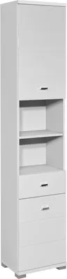Produktbild von Hochschrank - Weiß matt - Weiß Hochglanz - B 38 cm - 2 Türen - 1 Schublade