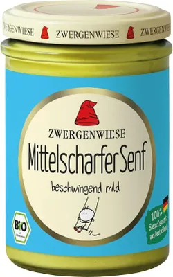 MUSZTARDA ŚREDNIO OSTRA BEZGLUTENOWA BIO 160 ml - ZWERGENWIESE