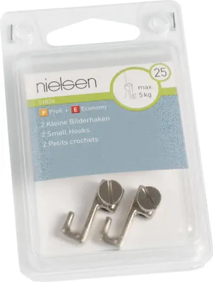 Produktbild von nielsen Kleine Bilderhaken mit Rändelschraube für Galerieschiene (2 Stück/Packung)