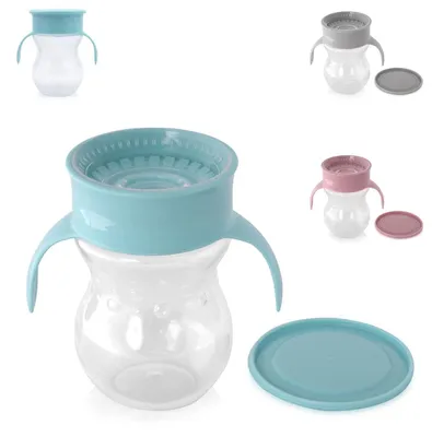 Produktbild von Baby Care Trinkbecher 360 Grad auslaufsicher 270 ml Trinklernbecher ab 12 Monate blau