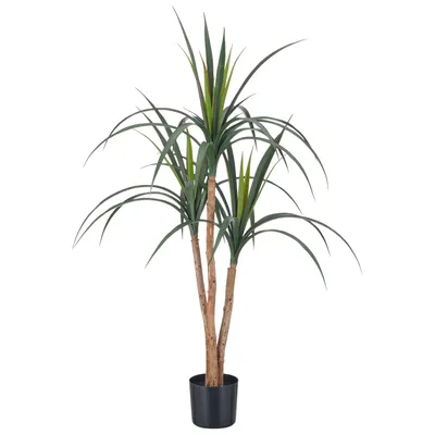 Produktbild von CREATIV green Drachenbaum Dracaena Kunstpflanze 110 cm grün im Kunststofftopf 12,5 x 11,5 cm Zimmerpflanze Dekopflanze