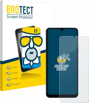A product packaging and a screen protector for a smartphone.