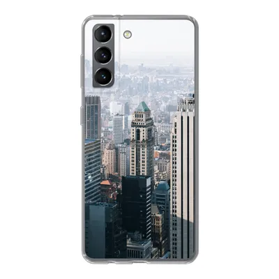 Produktbild von MuchoWow® Handyhülle Schutzhülle Hülle für Samsung Galaxy S21 New York - Skyline - Nebel Silikon Softcase Handy Hülle - Softcase