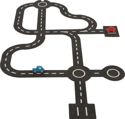 Image de Goki joue aux routes de trafic en tapis avec 2 voitures, 30dlg.