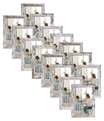 Image de Omgoods - Ensemble de 15 cadres photo - Cadres photo de 10x15 cm - Cadres photo vintage blancs - Décoration pour chambre - Matériaux de haute qualité - Résistant aux chocs - Cadres photo