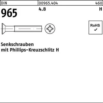 Produktbild von Reyher  Senkschrauben DIN 965 4.8 M 6 x 30 -H (200 Stück)
