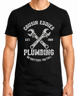 Imagen del producto de Camiseta para hombre, marca "Cousin Eddies Plumbing", modelo "No Shitters Klempner", color , talla 3XL