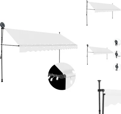 Obrázok produktu pre vidaXL Výsuvná markíza s ručným ovládaním a LED 350 cm krémová - Markízy