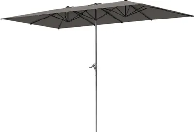 Produktbild von Outsunny Doppelsonnenschirm mit Kurbel 451 x 264 cm, UV Schutz 50+ Dunkelgrau