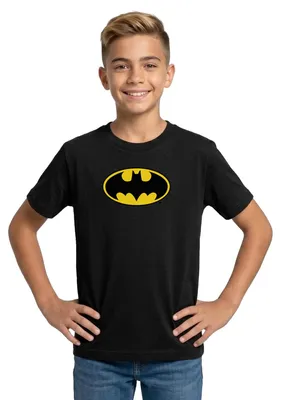 Produktbild von Spreadshirt DC Comics Batman Original Logo Teenager T-Shirt, 134/146 (9-11 Jahre), Schwarz