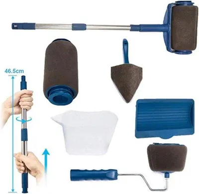 Image de Kit multifonctionnel de peinture murale comprenant 10 pinceaux en plastique.