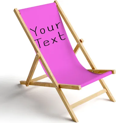 Produktbild von Holz Liegestuhl Klappbar Klappliegestuhl Sonnenliege Strandstuhl Wechselbezug Motiv Your Text Rosa [119]