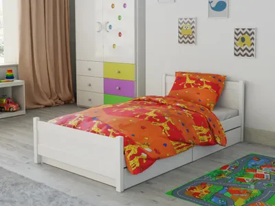 Obrázek produktu pro Krepové povlečení do postýlky Žirafa oranžová