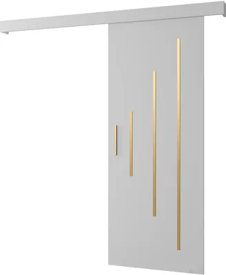 Produktbild von MEBLE KRYSPOL Salwador Y Schiebetür, 90x204 cm, Weiß, Weiß, Gold