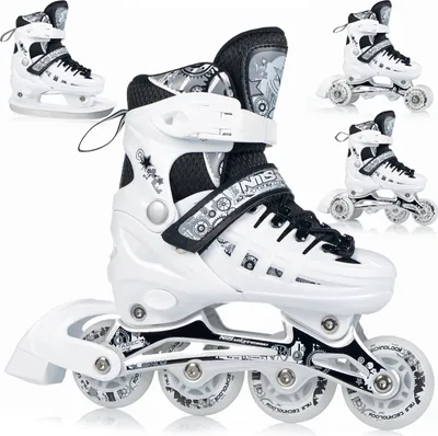 Image de Nh10905 4In1 Led Blanche Taille. M(35-38) Patins En Ligne Avec Eq. Hockey Skids Nils Extreme
