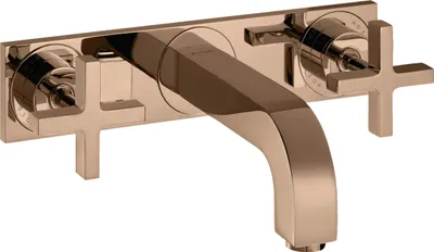 Produktbild von hansgrohe AXOR Citterio 3-Loch Waschtischarmatur Unterputz, Auslauf 226mm, Kreuzgriffe, Platte für Wandmontage, 39144300