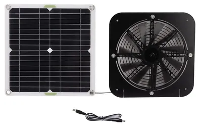Obrázek produktu pro Solární ventilátor, 100 W, 3000 otáček za minutu, vodotěsný odsávací ventilátor o průměru 10 palců, solární ventilátor do kuřecích chovů s ochranou