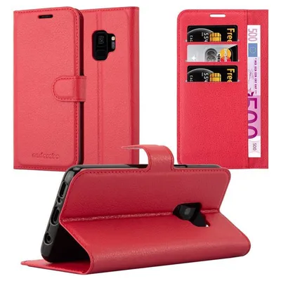 Immagine prodotto di Cadorabo custodia per Samsung Galaxy S9 custodia protettiva in rosso custodia per cellulare cover chiusura magnetica