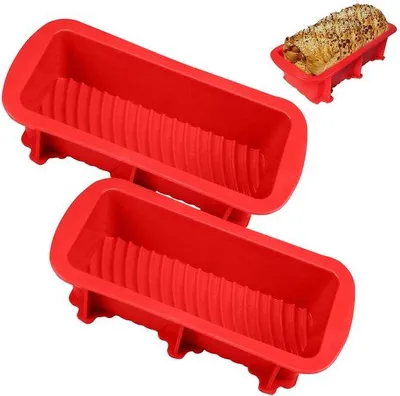 Obrázek produktu pro Sada 2 silikonových forem na chléb – vhodné pro styk s potravinami, s nepřilnavým povrchem, vhodné do trouby, mikrovlnné trouby a mrazničky (-30°C až 230°C)