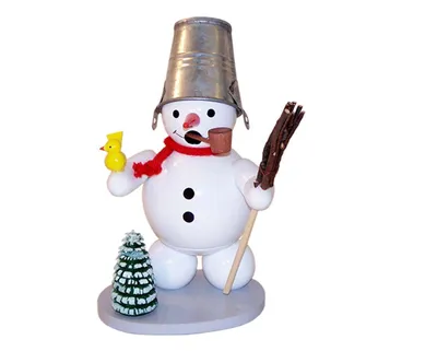 Produktbild von Schneemann mit Eimer (12cm) Räuchermann von Zenker Volkskunst