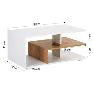 Produktbild von Homestyle4u Couchtisch weiß Wohnzimmertisch holz Holztisch Beistelltisch