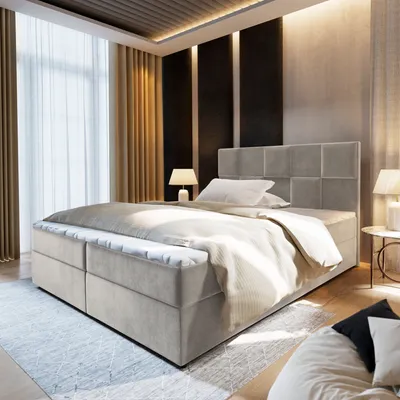 A bedroom scene featuring a bed.