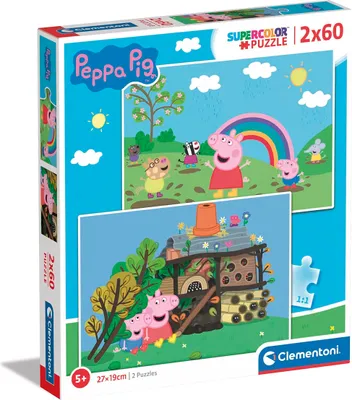 Produktbild von Clementoni Peppa Pig Supercolor 2 x 60, 60 Stück(e), Cartoons, 4 Jahr(e)