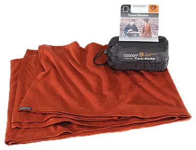 Produktbild von Cocoon Merino Wolle/Seide Decke, 72% Wolle / 28 % Seide dark terracotta