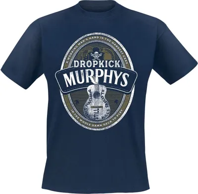Produktbild von Dropkick Murphys T-Shirt Herren Beer Label navy Band-Merch, Bands 100% Baumwolle M