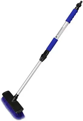 Produktbild von Famanu Wasborste mit Teleskopstiel - Ausziehbarer Stiel mit Wasseranschluss