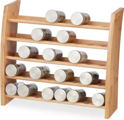 Produktbild von Famanu Kräuterregal 5-stufiger Gewürzorganizer - 36 x 40,5 x 16 cm Natur