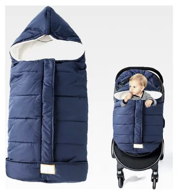 Produktbild von Universal Winterfußsack für Kinderwagen aus Thermo-Fleece - Navyblau