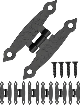 Produktbild von 'FUXXER - 6x Antike Scharniere, Metall-Scharniere, Eisen-Scharniere, Klassisches Design, für Schränke'