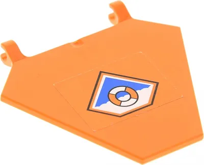 Produktbild von 1x Lego Fahne 5x6 orange Flagge Sticker Küstenwache sechseckig 7738 x1435pb005