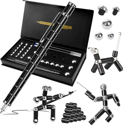 Produktbild von Magnetischer Kugelschreiber, Magnetic Fidget Pen, Magnet Stift Gravity Pen, Magnet Stift Magnetisch - Multifunktions Kugelschreiber(Schwarz)