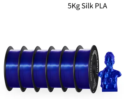 Image de Filament Silk PLA pour imprimante 3D - Bobine de 1,75 mm - Longueur 343 m - Finition satinée - Emballage sous vide - Bleu roi