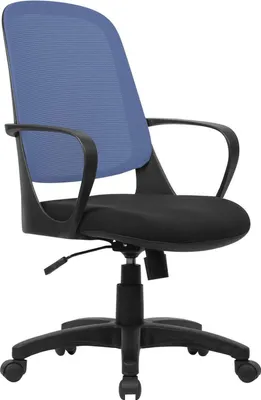 Produktbild von Bürostuhl Dbink, Mesh-Arbeitsstuhl mit Armlehnen, Ergonomischer Bürositz, 61x60h99/108 cm, Schwarz und Blau