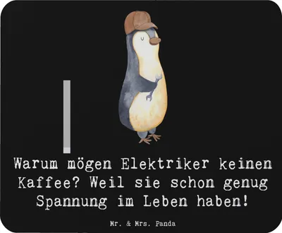 Produktbild von Mr. & Mrs. Panda Mauspad Elektriker Witz - Schwarz - Geschenk, Elektroniker, Berufsgestaltung, Mousepad, Spruch, Geschenke, mousematte, computermatte, Mouse Pad, Beruf
