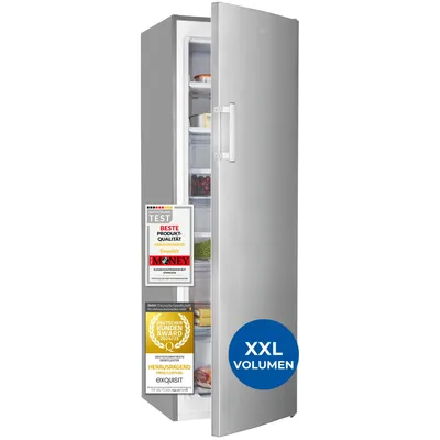 Produktbild von Exquisit Gefrierschrank, 204 Liter, NoFrost, 4-Sterne-Gefrieren, Schnellgefrieren, 39 dB, wechselbarer Türanschlag, elektronische Bedienung, GS5271-NF
