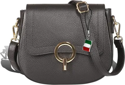 Image de Sac à bandoulière pour femme Florence, en cuir noir, dimensions 23 x 8 x 20 cm, référence D2OTF843S1